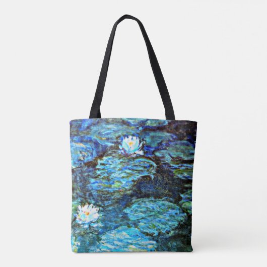 Monet - Watergelilies (blauw) Tote Bag (Achterkant)