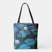 Monet - Watergelilies (blauw) Tote Bag (Achterkant)