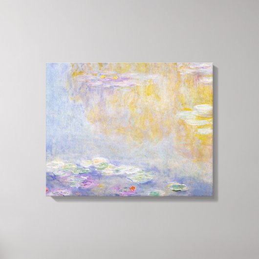 Monet - watergelilies, pasteelkleuren, fijne kunst canvas afdruk (Voorkant)