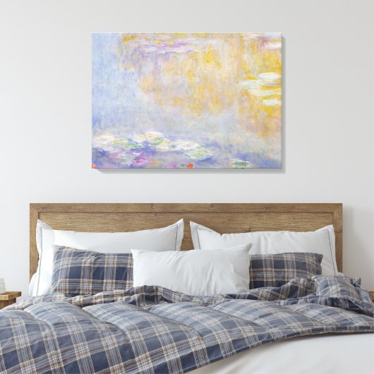 Monet - watergelilies, pasteelkleuren, fijne kunst canvas afdruk (Insitu (Slaapkamer))