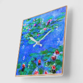 Monet - Watergelilies (rood), beroemde illustratie Vierkante Klok (Hoek)