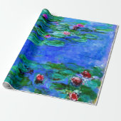 Monet - Watergelilies (rood) Cadeaupapier (Uitgerold)