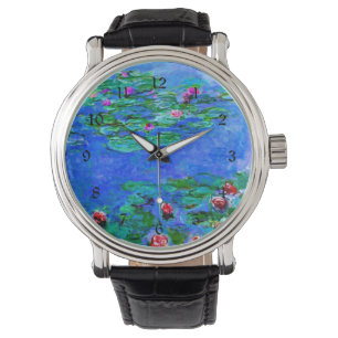 Monet - Watergelilies (rood) Horloge