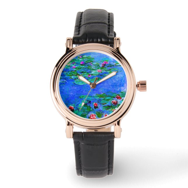 Monet - watergelilies (rood) horloge (Voorkant)