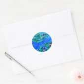 Monet: Watergelilies Rood kunstwerk Ronde Sticker (Envelop)