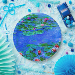 Monet - Watergelilies (rood) Papieren Bordje