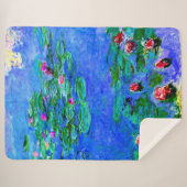 Monet - Watergelilies (rood) Sherpa Deken (Voorkant (horizontaal))