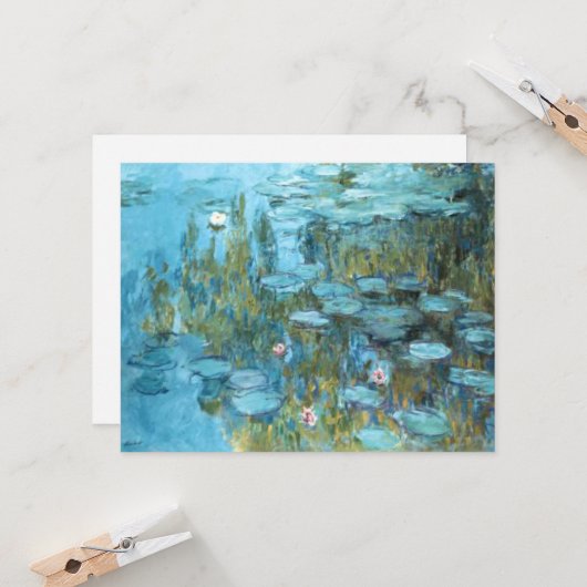 Monet - Watergelilies (turquoise) Kaart (Voorkant / Achterkant in situ)