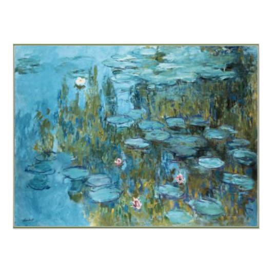 Monet - Watergelilies (turquoise) Perfect Poster (Voorkant)