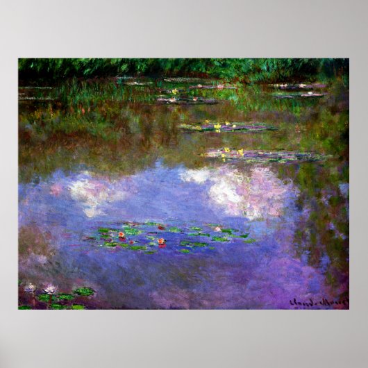Monet - Watergelilies, wolken Poster (Voorkant)