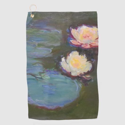 Monet Waterlelie Lelies Vijver Waterlelies Schilde Golfhanddoek (Voorkant)