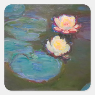 Monet Waterlelie Lelies Vijver Waterlelies Schilde Vierkante Sticker