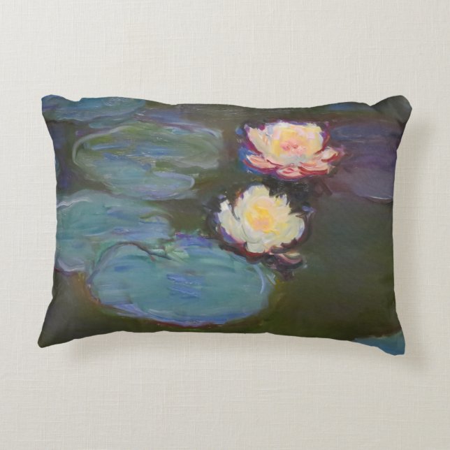 Monet Waterlelie Lilies Vijver Waterlelies Schilde Accent Kussen (Achterkant)