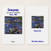 Monet Waterlelies Aangepaste Oorbel Display / Busi Visitekaartjes (Voorkant /achterkant)