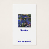 Monet Waterlelies Aangepaste Oorbel Display / Busi Visitekaartjes (Achterkant)