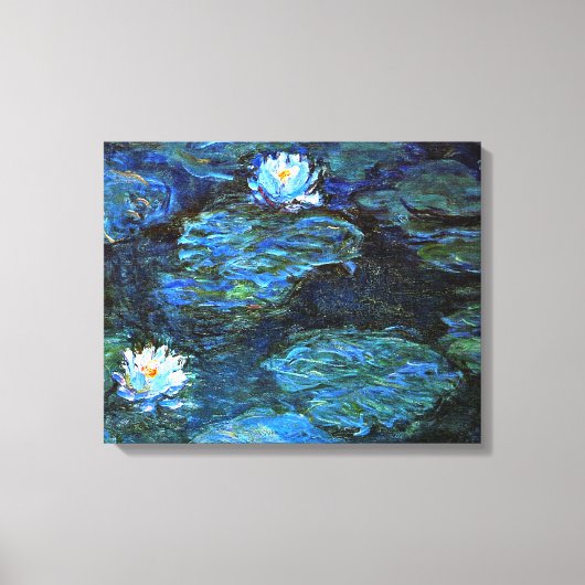Monet - Waterlelies (blauw) Canvas Afdruk (Voorkant)