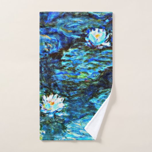 Monet - Waterlelies, Blauw Handdoek (Handdoek)