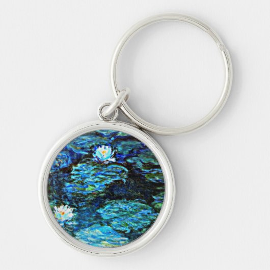 Monet - Waterlelies Blauw Sleutelhanger (Voorkant)