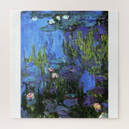 Monet - Waterlelies, Blauwe Indigo Legpuzzel (Verticaal)