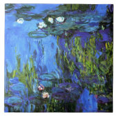 Monet - Waterlelies, blauwe indigo, Tegeltje (Voorkant)