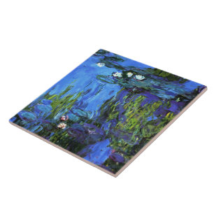 Monet - Waterlelies, blauwe indigo, Tegeltje