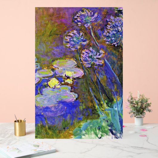 Monet - Waterlelies en Agapanthus Acryl Bord (Huwelijk)