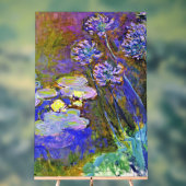 Monet - Waterlelies en Agapanthus Acryl Bord (Neutraal)