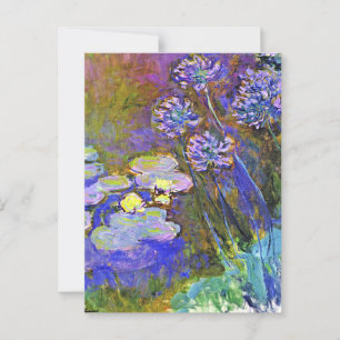 Monet - Waterlelies en Agapanthus Briefkaart