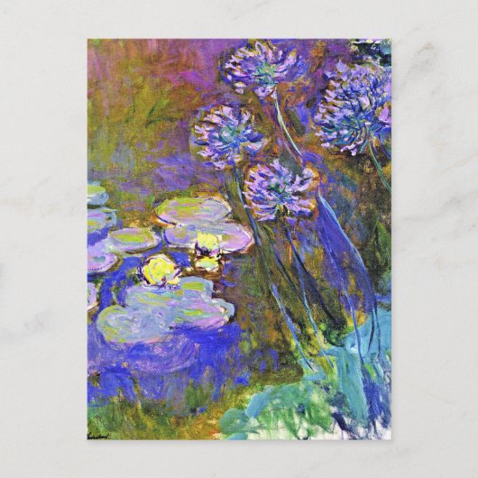 Monet - Waterlelies en Agapanthus Briefkaart (Voorkant)