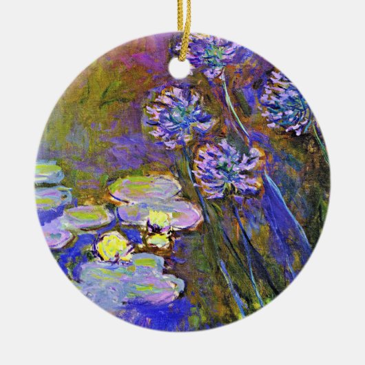 Monet - Waterlelies en Agapanthus Keramisch Ornament (Voorkant)
