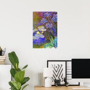 Monet - Waterlelies en Agapanthus Poster