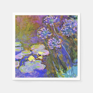 Monet - Waterlelies en Agapanthus Servet