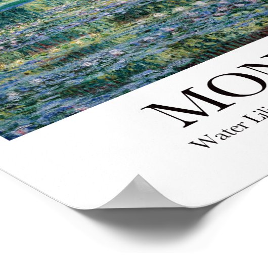 Monet Waterlelies en Japans Bridge Poster (Hoek)