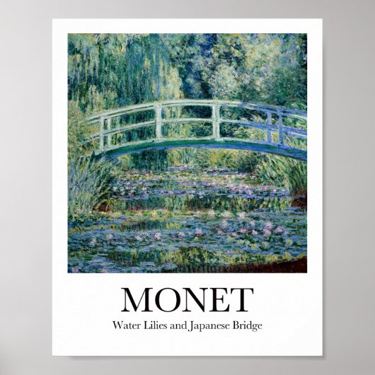 Monet Waterlelies en Japans Bridge Poster (Voorkant)
