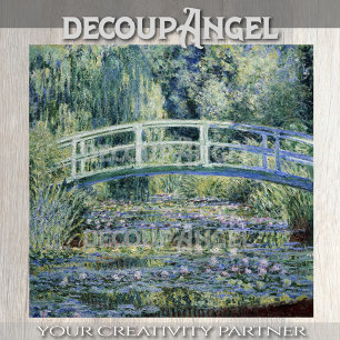 Monet - Waterlelies en Japanse Brug Decoupage Tissuepapier