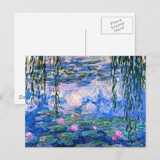 Monet - Waterlelies, kunstwerk 1919 Briefkaart (Voorkant / Achterkant)