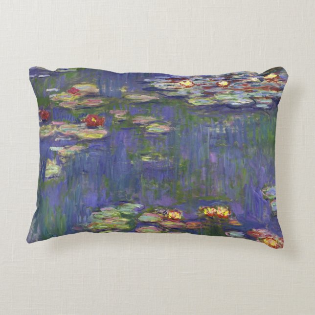 Monet Waterlelies Meesterwerk Schilderij Accent Kussen (Achterkant)