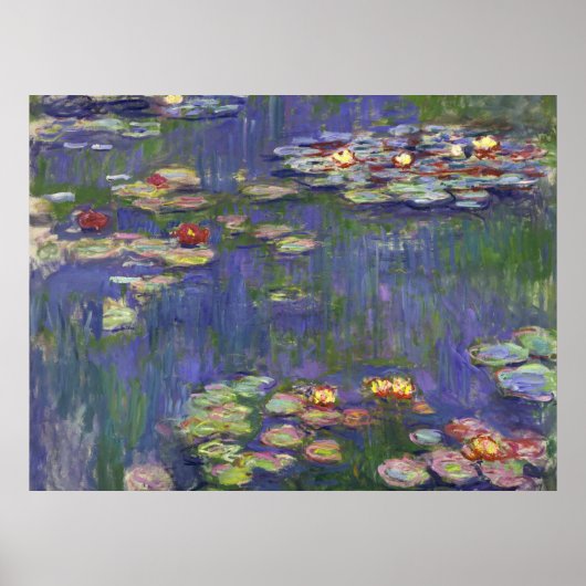Monet Waterlelies Meesterwerk Schilderij Poster (Voorkant)