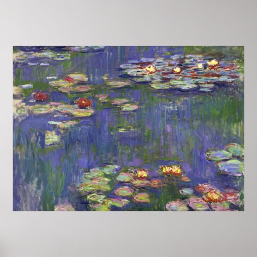 Monet Waterlelies Meesterwerk Schilderij Poster (Voorkant)