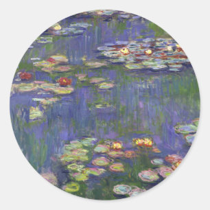 Monet Waterlelies Meesterwerk Schilderij Ronde Sticker
