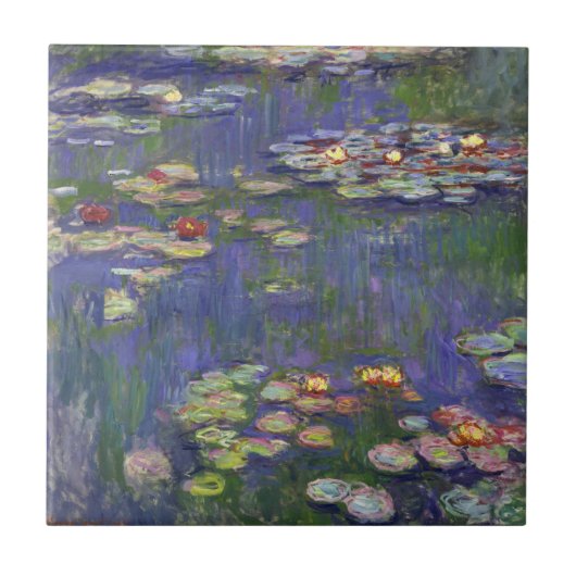 Monet Waterlelies Meesterwerk Schilderij Tegeltje (Voorkant)