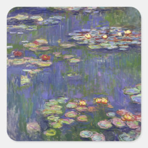 Monet Waterlelies Meesterwerk Schilderij Vierkante Sticker