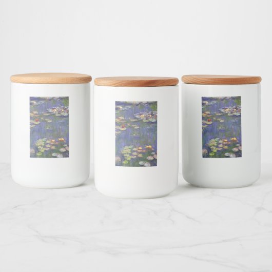 Monet Waterlelies Meesterwerk Schilderij Voedselcontainer Etiket (Flessen)