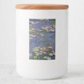 Monet Waterlelies Meesterwerk Schilderij Voedselcontainer Etiket (Voorkant)