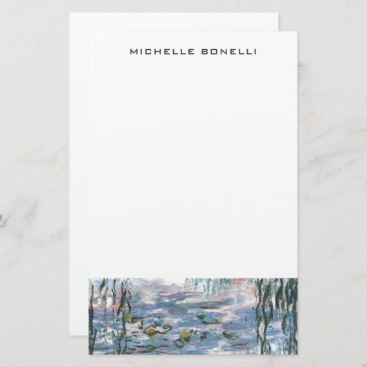 Monet Waterlelies Professioneel Eenvoudig Minimali Briefpapier (Voorkant / Achterkant)