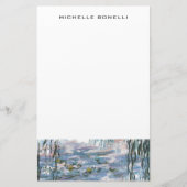 Monet Waterlelies Professioneel Eenvoudig Minimali Briefpapier (Voorkant)