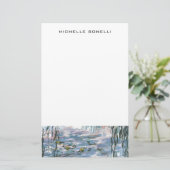 Monet Waterlelies Professioneel Eenvoudig Minimali Briefpapier (Staand voorkant)