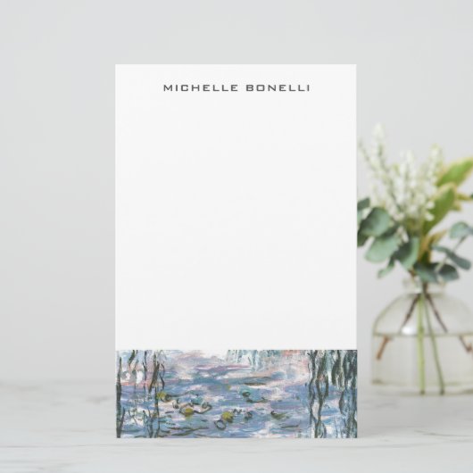 Monet Waterlelies Professioneel Eenvoudig Minimali Briefpapier (Staand voorkant)