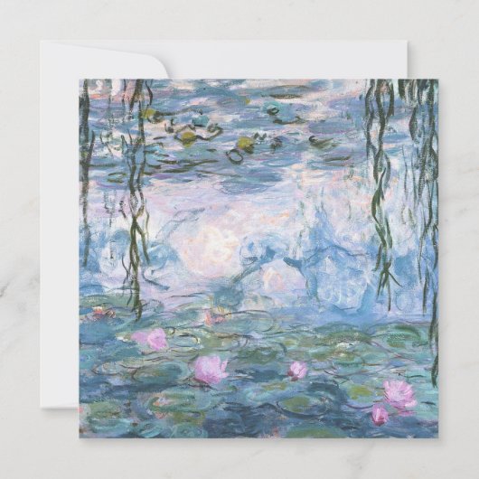 Monet Waterlelies Professioneel Minimalistisch Save The Date (Achterkant)