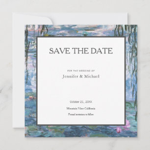 Monet Waterlelies Professioneel Minimalistisch Save The Date